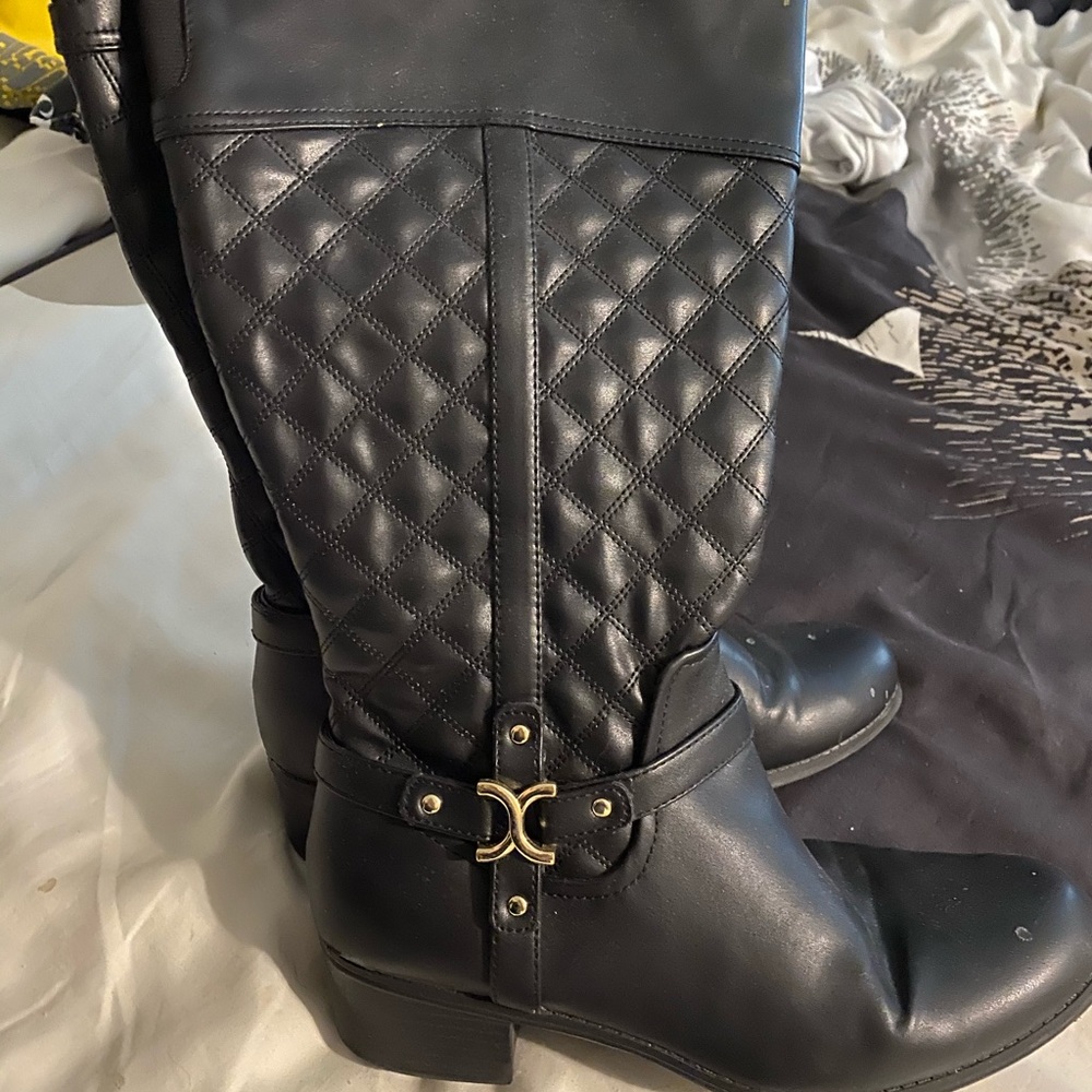Wide Calf Quilted Riding Boots 8.5W